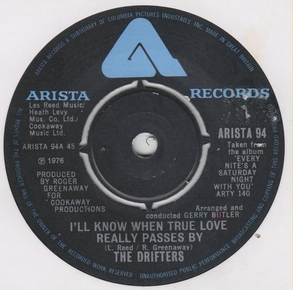 7-дюймовая пластинка DRIFTERS Ill Know When True Love Really Pas ARISTA94 Arista 1977 UK SoulFunk Б/у