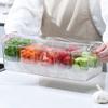 Five-compartment Ice Box Chilled Box Household Transparent Seasoning Box Five Grids with Cover
