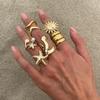 Alloy Ring Set, New Ocean Style Accessories, Women's Niche Design Sense, Sun Starfish Ring
