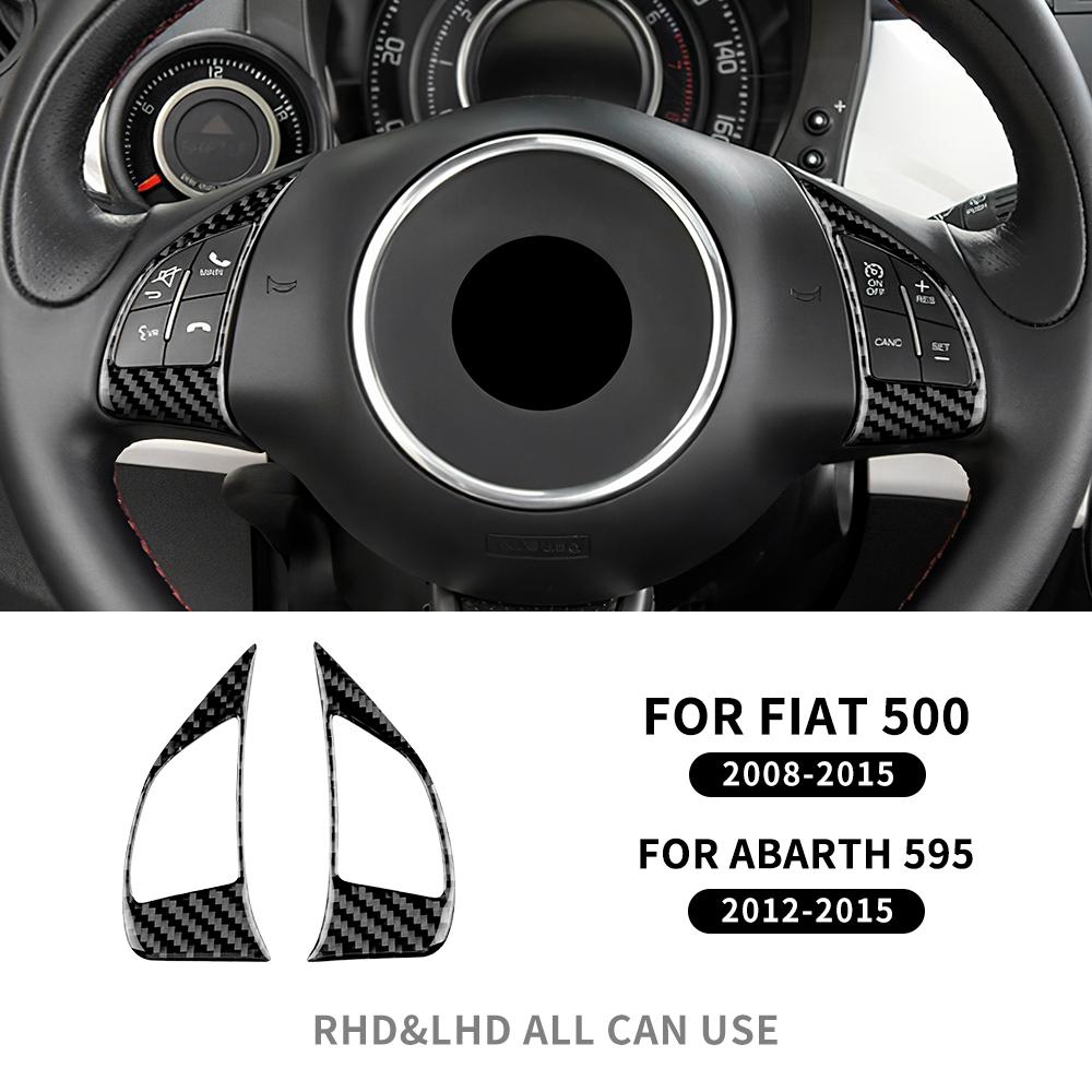Real Soft Carbon Fiber Sticker For Fiat 500 Abarth 595 2012 2013 2014 2015 2016 2017 2018 2019 2020 2025 2025 2025 Car Steering