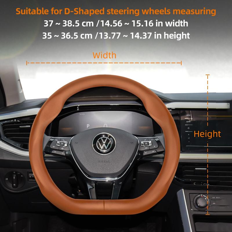 Suitable for Volkswagen Ultra-Thin Breathable Leather Steering Wheel Cover Suitable for Polo Golf 5 6 7 up Gol Volante Scirocco Passat B6 B8 Sedan