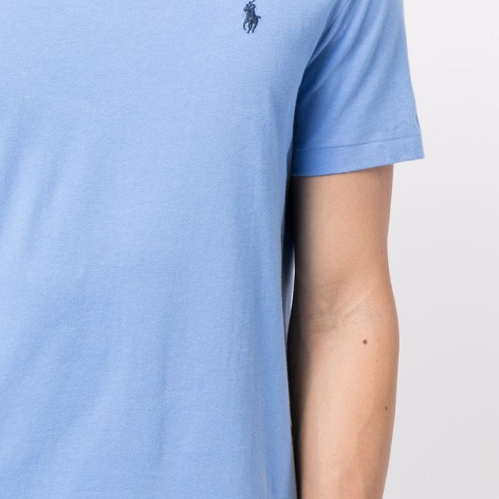 Polo Ralph Lauren Ss22 Логотип Вышитый Повседневный Круглый вырез Короткий рукав Футболка Мужские Футболки Синий 710671438-230