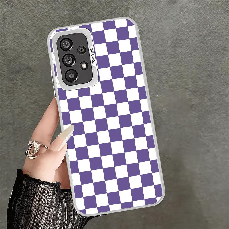 Retro Classic Chess Board Grid Shockproof Phone Case for Samsung A17 A16 A15 A14 A37 A57 A36 A56 A26 A35 A55 A25 A34 A54 A24 A13