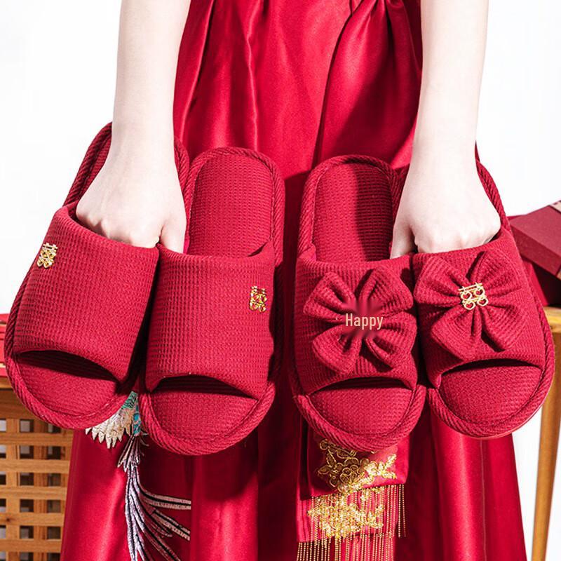 Свадебные тапочки с бантом для пары