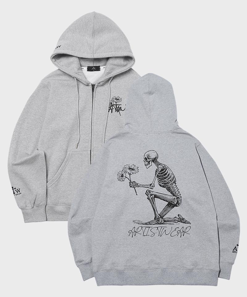 Artistwear [Atw] Худи на молнии с принтом Цветок-череп