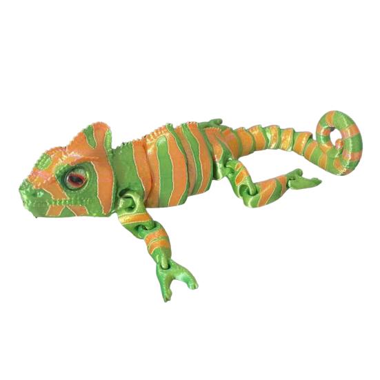 3D Printed Lizard Figurine Articulated Chameleon Lizard with Movable Joints Flexible Lizard Fidget Toy for Kids Gift Home Desk Decor