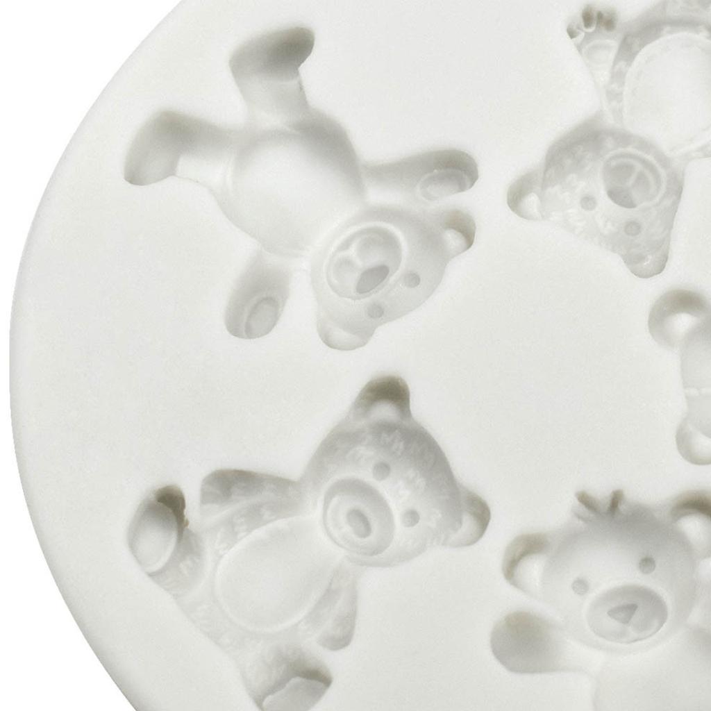 5-соединительная форма для сахарного торта с медведем, форма для помадки, пищевая силиконовая форма, инструменты для выпечки, форма для сахара, форма для шоколадной помадки