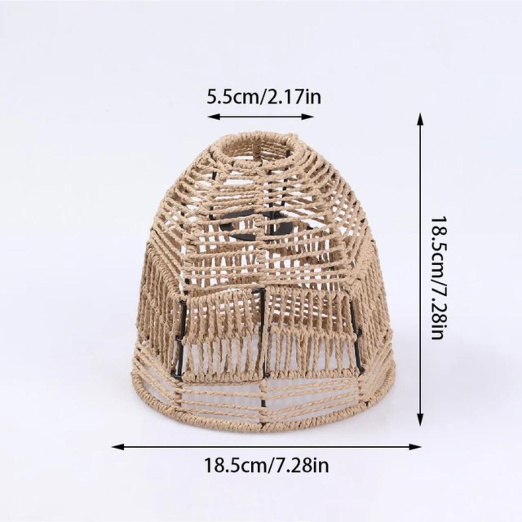 New Exquisite Handwoven Paper Rattan Pendant Lamp Shade - Beautifully Crafted Handmade Wicker Lampshade for Chandelier, Pendant