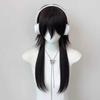 Черный длинный прямой синтетический парик с кефалью, волчий хвост, многослойный пушистый женский и мужской парик для повседневной вечеринки, парик для косплея Лолиты