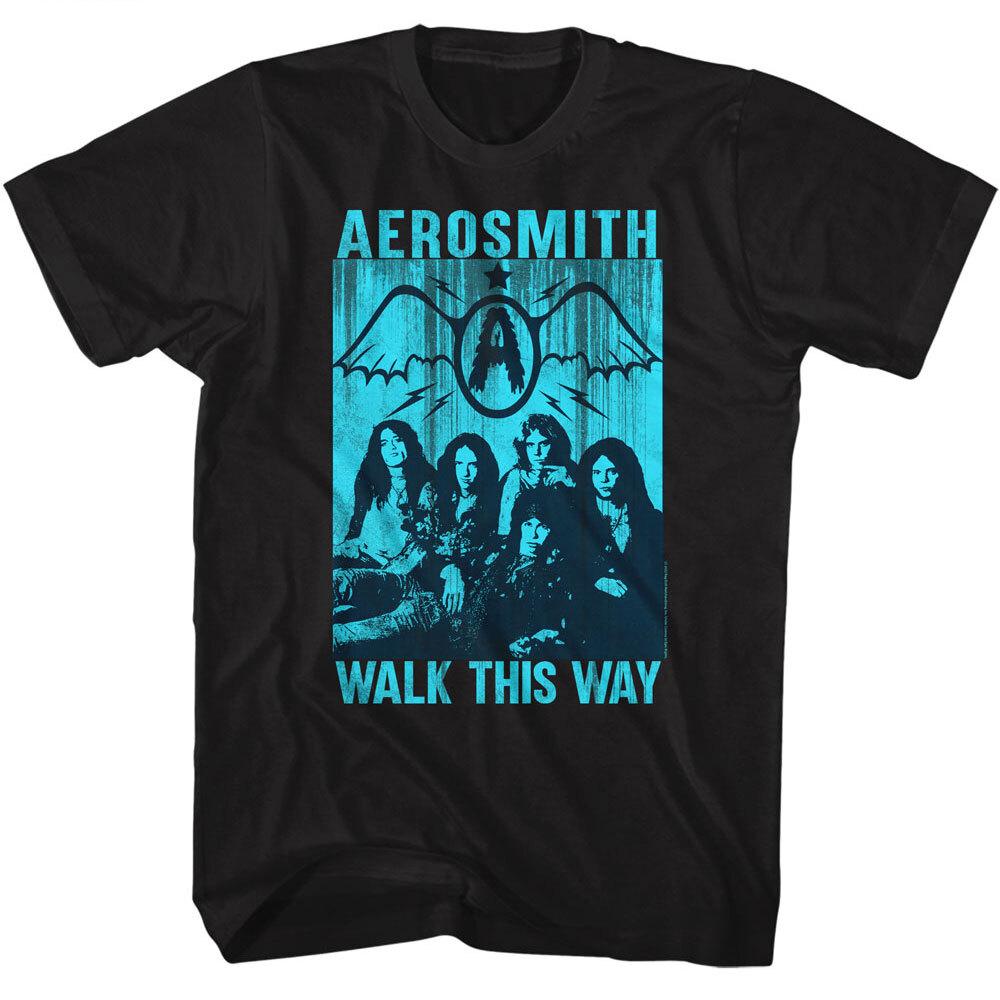 Футболка Aerosmith Мужская Walk This Way Мировой Тур Рок-группа Метал Черная Унисекс Футболка Графическая футболка