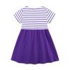 Девочка Принцесса Платье Летнее Полосатое Девочки Короткий Рукав Модное Вышитое Детское Платье