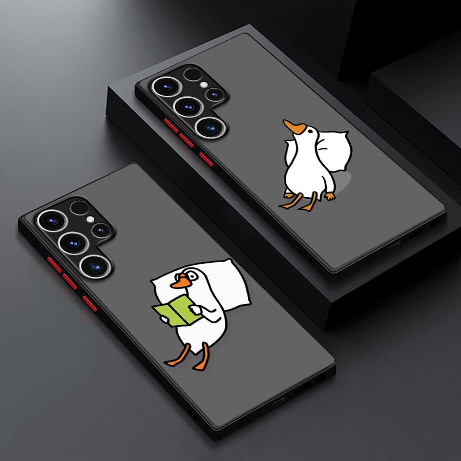 Милый Мультяшный Плоский Утенок Чехол для Samsung Galaxy S24 Ultra S23 Plus S25 S22 S21 FE S20 Note 20 S9 S10 Силиконовый Чехол для Телефона