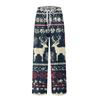 Мужские вязаные модные брюки с принтом, карманами, повседневные, пижамные