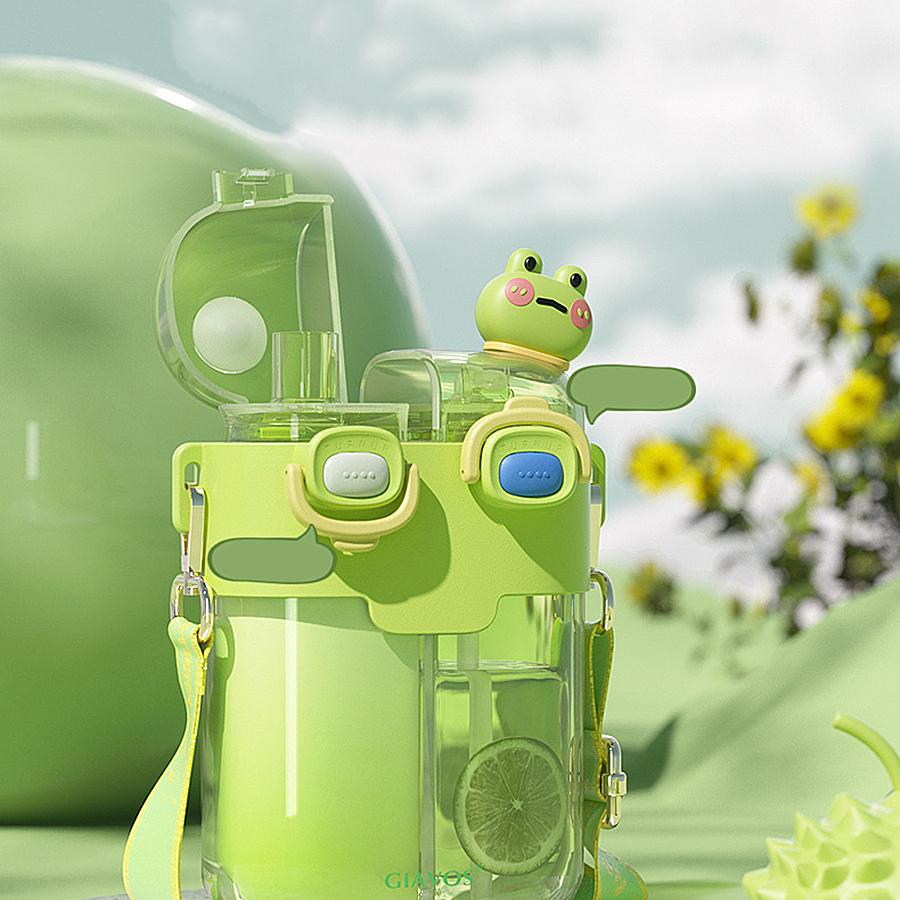 1 шт. 17,92/26,37 унц. Портативная герметичная бутылка для воды с двумя отсеками, соломинкой и ремешком для школы, спорта и путешествий - Оставайтесь гидратированными в дороге!