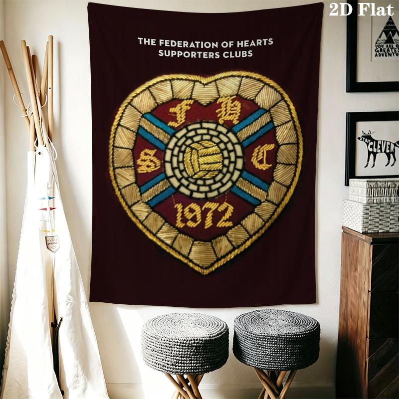 Hartes Football Club Wall Tapestry Aesthetic Wall Hanging Printed Fabric Blanket Decorative Tapestries for Bedroom Living Room Home Decor