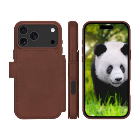 Dbramante 1928 Lynge Ms - Leather Case For Iphone 17 Pro Max Compatible With Magsafe (Dark Tan)