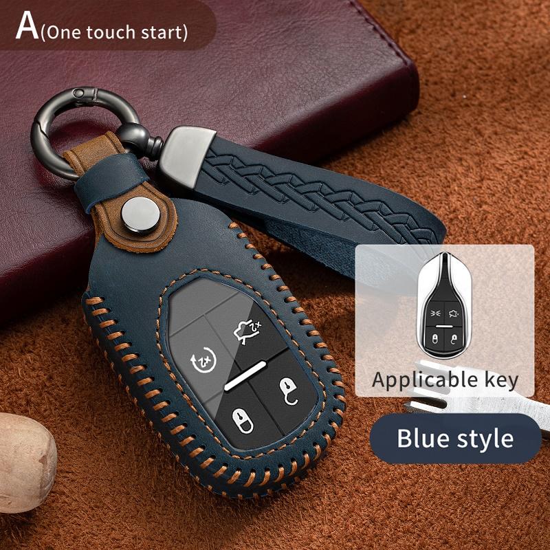 Кожаный чехол для дистанционного ключа автомобиля для Maserati Levante Ghibli Quattroporte GT Granturism GranCabrio, защитный держатель для ключей