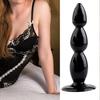Beaded Wave Anal Plug Men Pulling Beads Suction Cup Sex Tool Stick TPE Smooth Anal Plug Gay Supplies