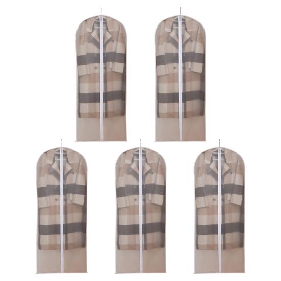 5 шт. чехлы для одежды, пылезащитные, с защитой от насекомых, прозрачные, полностью закрытые, защитные сумки для хранения одежды и пальто