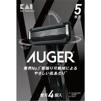 Мужской бритвенный станок Kai AUGER с 5 лезвиями и 4 сменными лезвиями