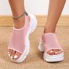 Fashion 2024 Hot Selling New Versatile Women's Shoes Summer Thick Sole Mesh Fashion Casual Hollow Fish Mouth Sandals Sandals Women