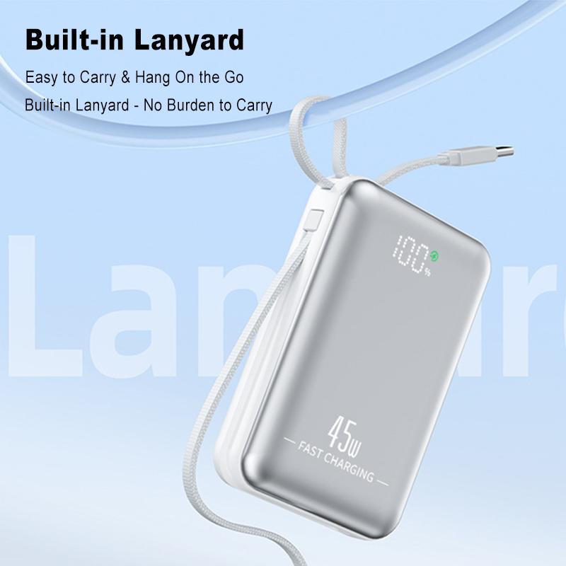 Для ноутбука 20000 мАч 45 Вт Power Bank Портативный 10000 мАч Кабель USB C Быстрая зарядка Мобильный Внешний аккумулятор Для iPhone Samsung Xiaomi