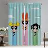 Шторы для кухни PowerPuff Girls Shades для разделения комнаты, Хэллоуинская декорация, современные шторы для гостиной, 2 штуки