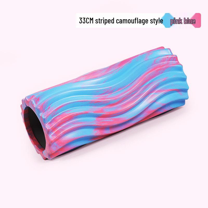 Pink EVA Foam Yoga Massage Roller with Textured Design