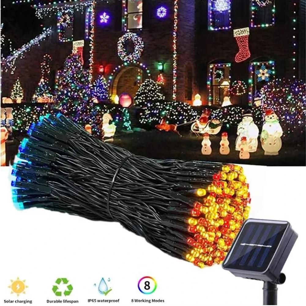 Waterproof Solar LED String Lights 50/100 LEDs 8 Modes Solar Fairy Lights for Outdoor Garden Christmas Wedding Party Decor