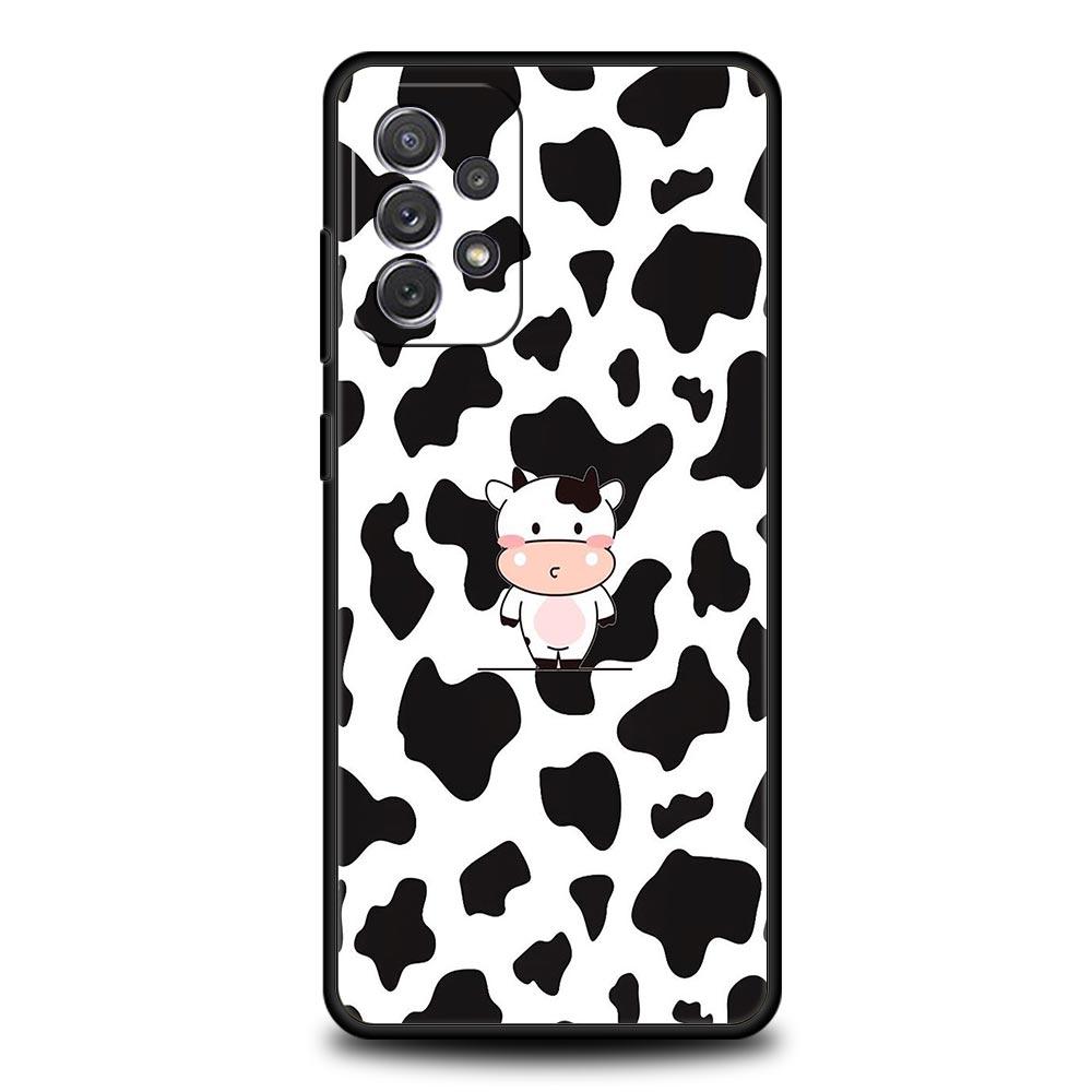 White Black Cow Pattern Phone Case for Samsung A51 A71 A21S A12 A15 A25 A31 A41 A52 A32 A23 A33 A53 A73 A03S A05S A13 5G Cover