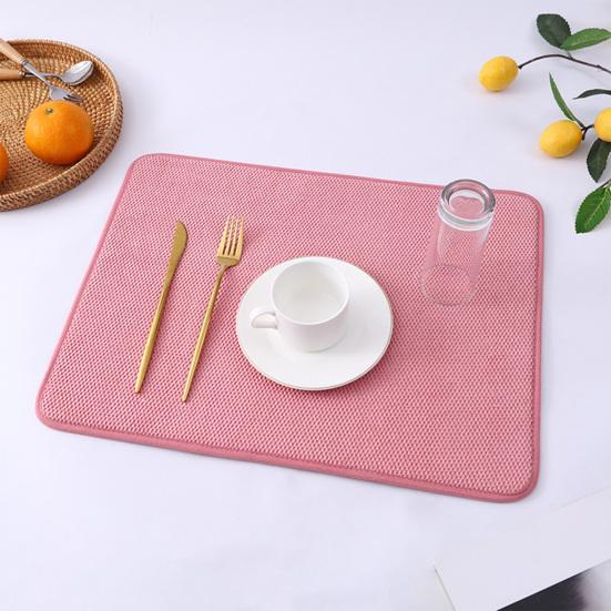 Microfiber Drying Mat Super Absorbent Quick-Dry Dish Drying Pad for Kitchen Countertop Heat Resistant Dining Table Mat for Pots Pans Cups