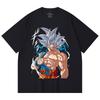 230 г/м² 100% хлопок Dragon Ball V47 Goku Ultra Instinct Принт Унисекс Тяжелая хлопковая футболка
