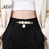 Removable Waist Tightener 2Pcs Faux Pearl for Pants, Reusable Cincher Pin Fashion Accessories Loose Jeans, No Sewing Waistband Skirts Skirt