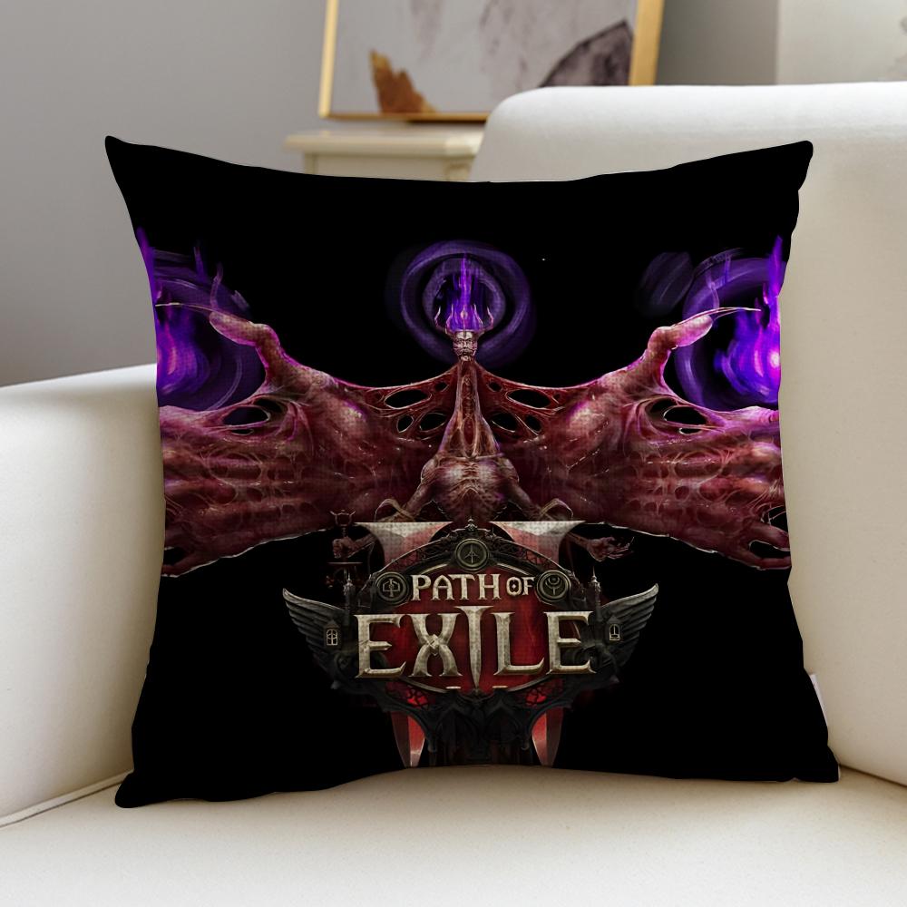 Dark PPath of ExileS Cushion Cover Breathable and skinfriendly linen pillowcase square removable and washable cushion