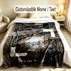 Art Deco Theme Custom Blanket Personalized Name & Text Customized Soft Warm Throw Blanket Home Decor