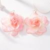 1 пара романтических преувеличенных цветочных сережек для женщин