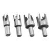 4 Pcs 45# Carbon Steel Tenon Drill Bit Wood Plug Cork Drill Bit Plug Cutter Tool