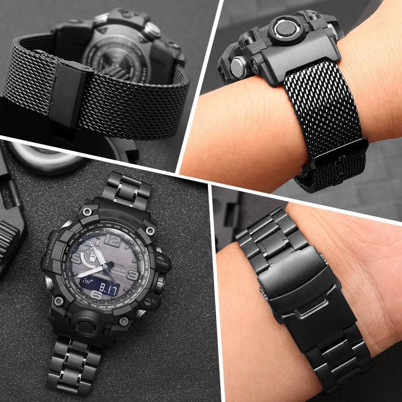 Для Casio G-SHOCK GWG-1000-1A/A3/1A1 GB/GG Черный ремешок для часов из нержавеющей стали Мужской Спортивный Водонепроницаемый Наручный ремешок Браслет Аксессуары