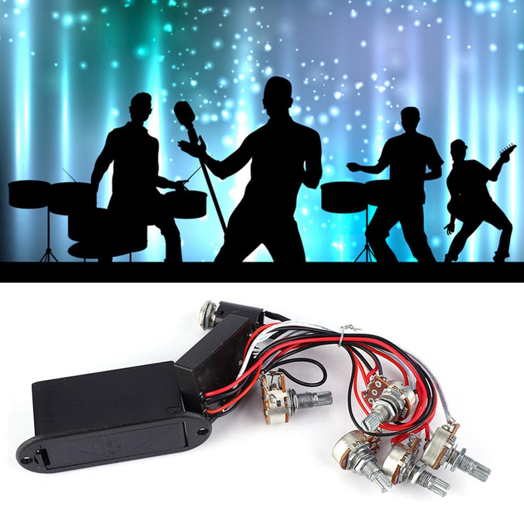 3 Band Active Guitar EQ Equalizer Preamp Pickup Circuit Harness for Bass