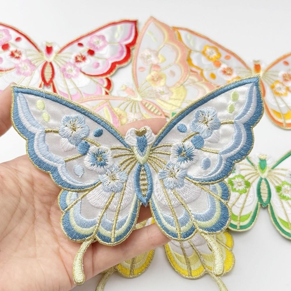 Fabric Iron On Patches DIY Bag Butterfly Fabric Applique Embroidery Butterfly Patch Clothing