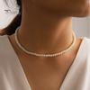 Imitation Pearl Chain Necklace for Women Simple Chic Faux Pearl Necklace Wedding Love Gifts Fashion Jewelry for Women