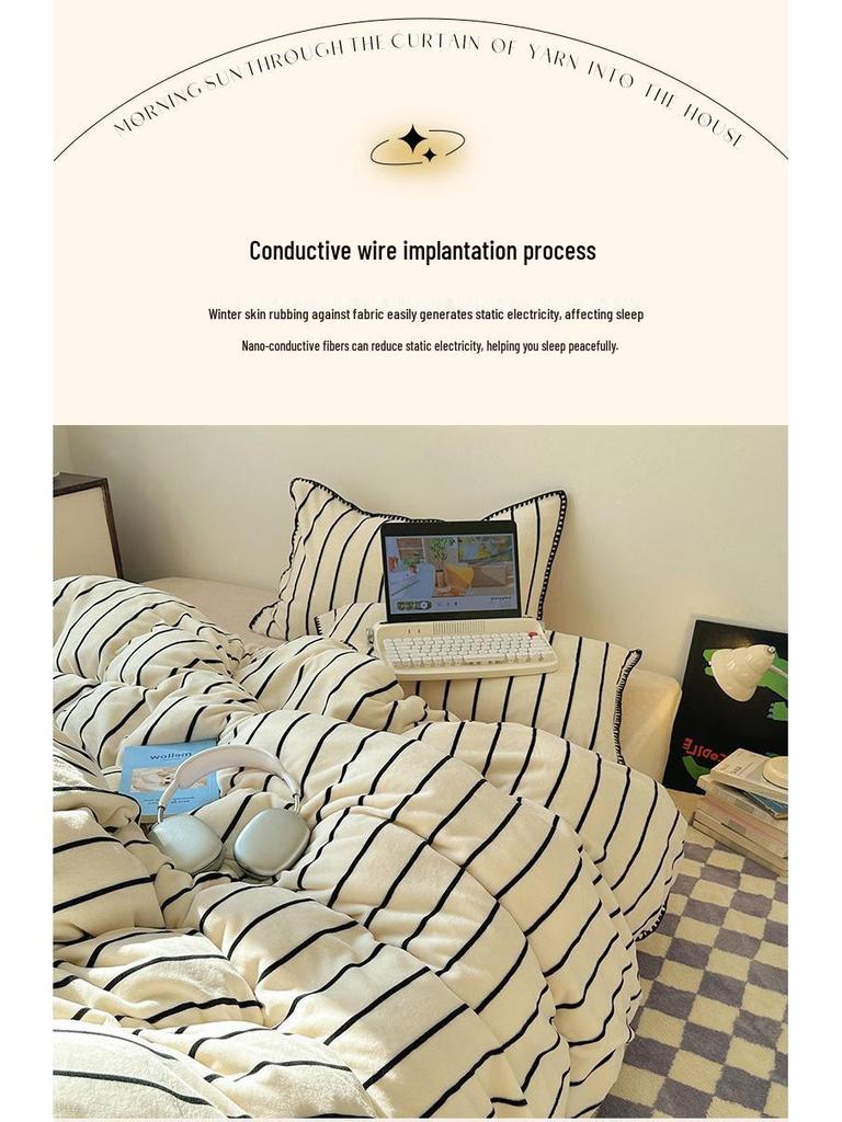 Мягкий и пушистый бархатный комплект постельного белья из 4 предметов цвета таро: Плотный, Теплый, Двусторонний Коралловый Флис для Осени и Зимы