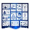 12pcs/set, Spray Painting Decoration, Christmas Painting Template, Hollow Template, DIY Painting Tools, Facade Masking, Spray Template