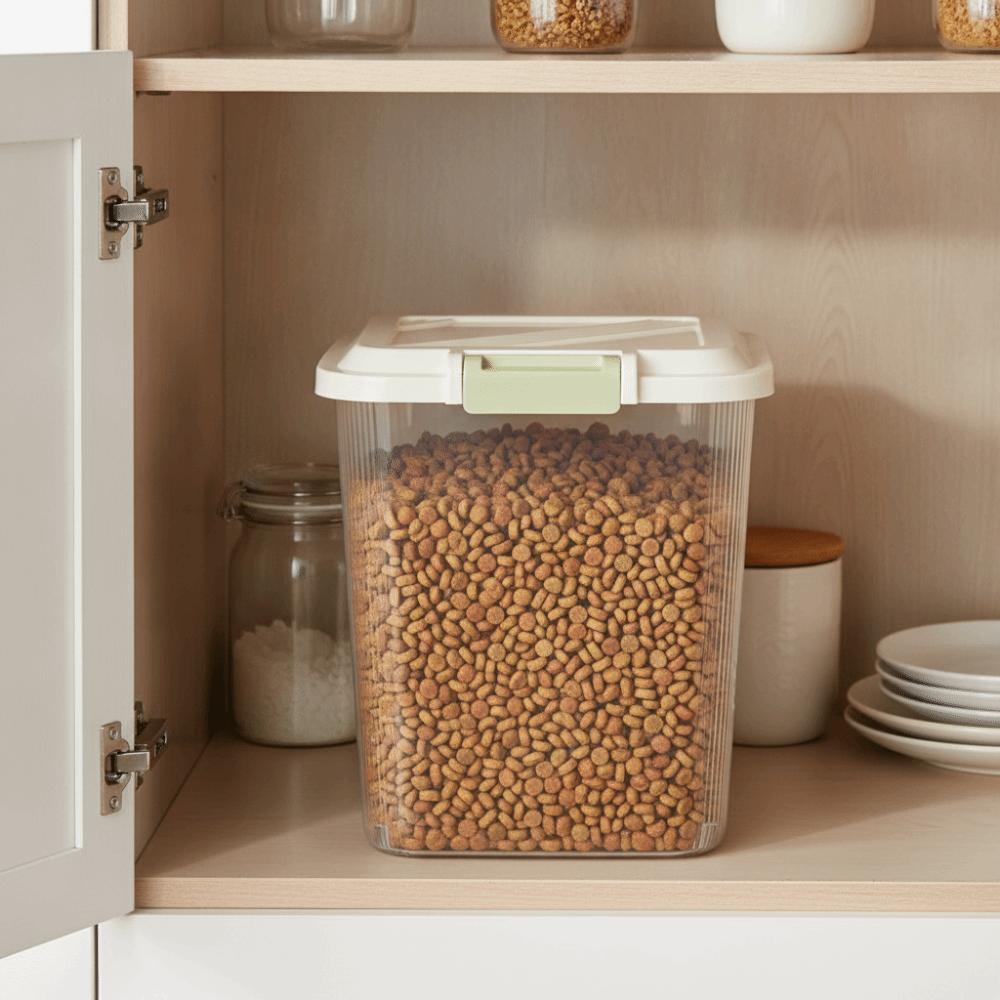Insect Proof Pet Food Container with Wheel Rice Dispenser Durable Pet Food Storage Jar Flour