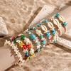 Women Shell Bracelet Starfish Pendant Braided Adjustable Tassel Beads Bohemian Style Vacation Beach Bracelet Lady Jewelry