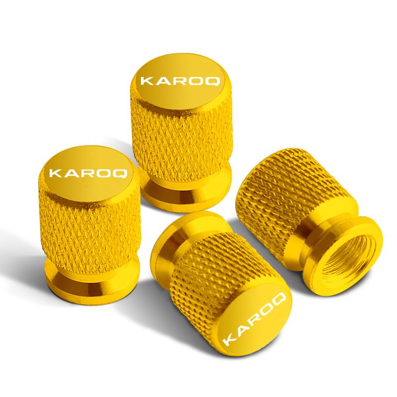 BYCP2 4pcs For Skoda Karoq Badge VRS Sport Line Car Wheel Tire Valve Caps Tyre Stem Covers Accessories Styling