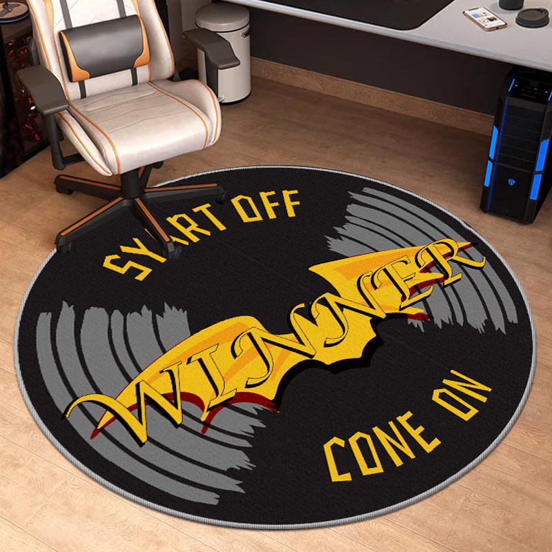 Gaming Chair, Round Carpet Living Room Computer Swivel Chair Rug Living Room Sofa Bedroom Desk, Floor Mat Home Decoration
