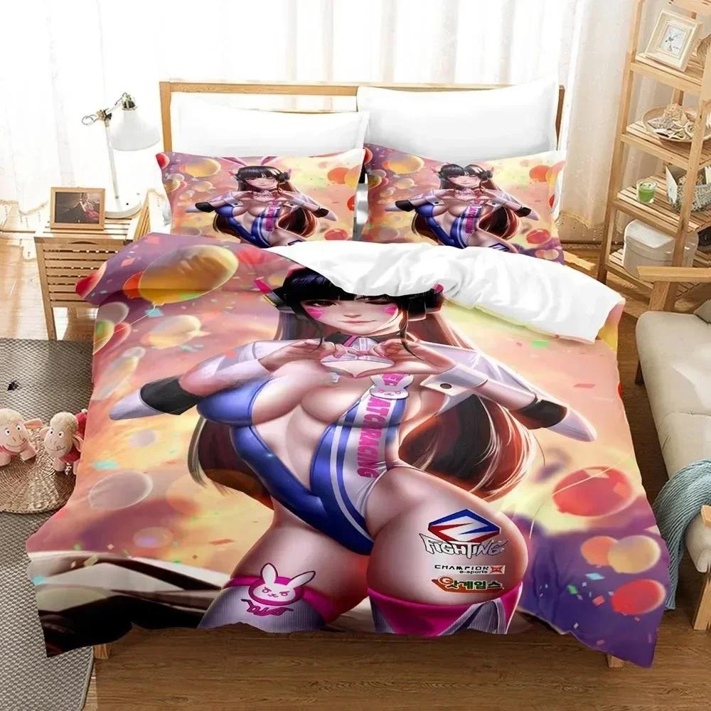 3D Printing Sexy Girls Overwatch Bedding Set Duvet Cover Sheet Pillowcase Bed Full Queen King Size Comforter Bedroom