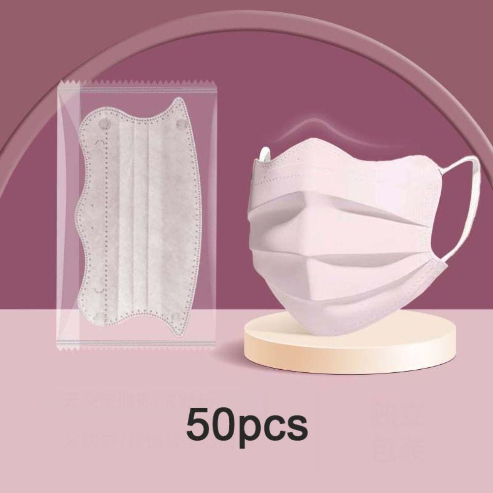 50pcs Morandi Color Disposable Face Mask Butterfly Shaped Design Protective Face Cover