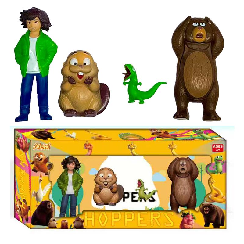 Hoppers 4Pcs Boxed Beaver Transformation Plan Anime Figurine Set Cartoon Model Toy Home Decor Gift